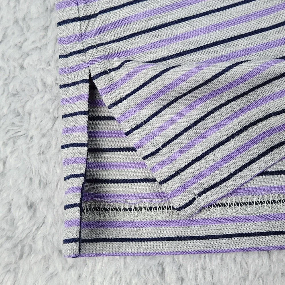 Ralph Lauren Polo Mens 2XL Purple Gray Striped Pro Fit Performance Wicking NEW